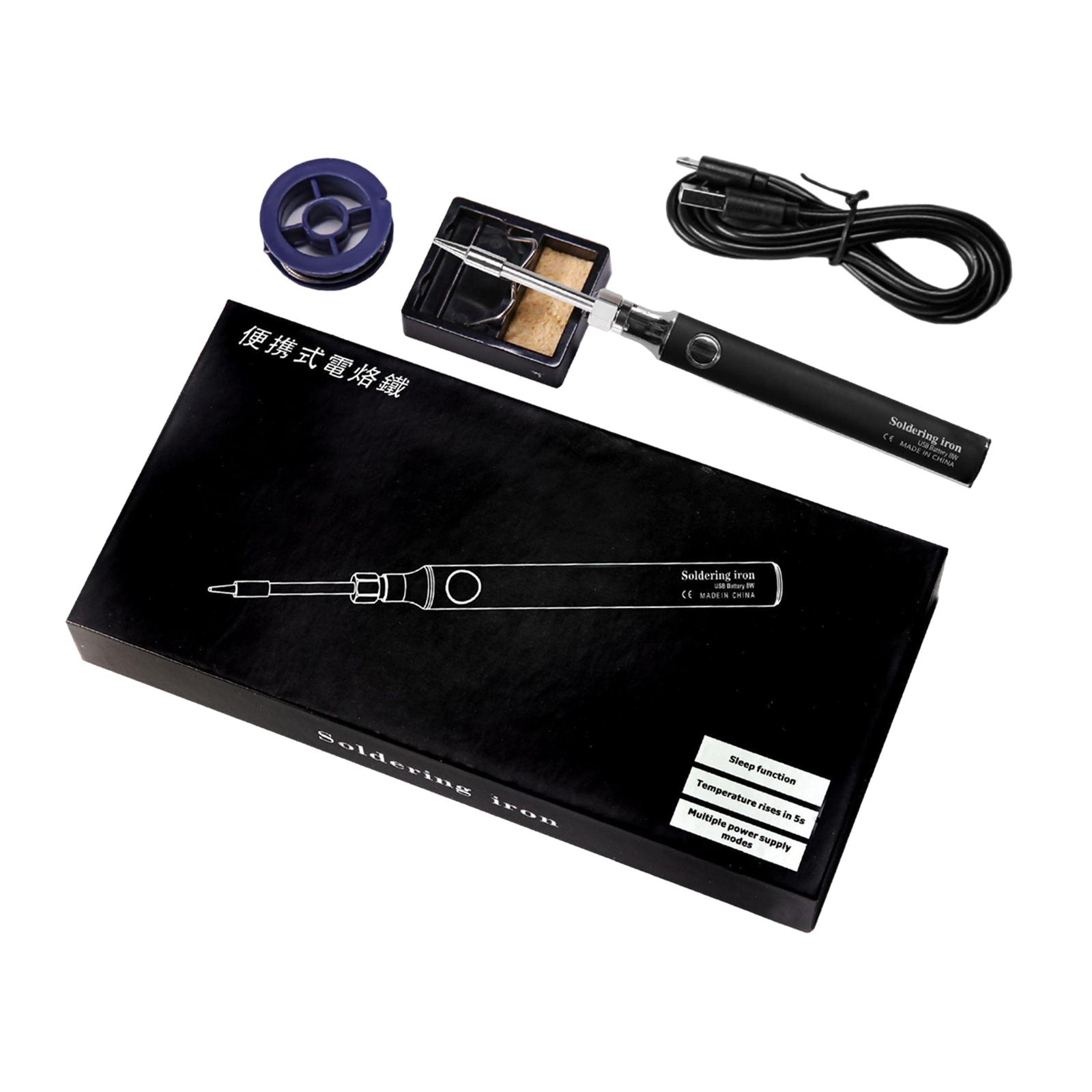 Electronics Repair Hobby - ชุดหัวแร้งบัดกรีอิเล็กทรอนิกส์แบบพกพา ชาร์จผ่าน USB สำหรับซ่อมแซมอุปกรณ์ไฟฟ้า เหมาะสำหรับงานบัดกรีอิเล็กทรอนิกส์และงานอดิเรก