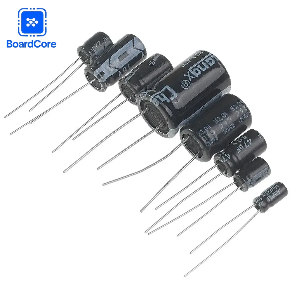 Electronics Repair Hobby - 25 ค่า 125 ชิ้น ชุดตัวเก็บประจุแบบอิเล็กโทรไลต์ 1μF-2200μF