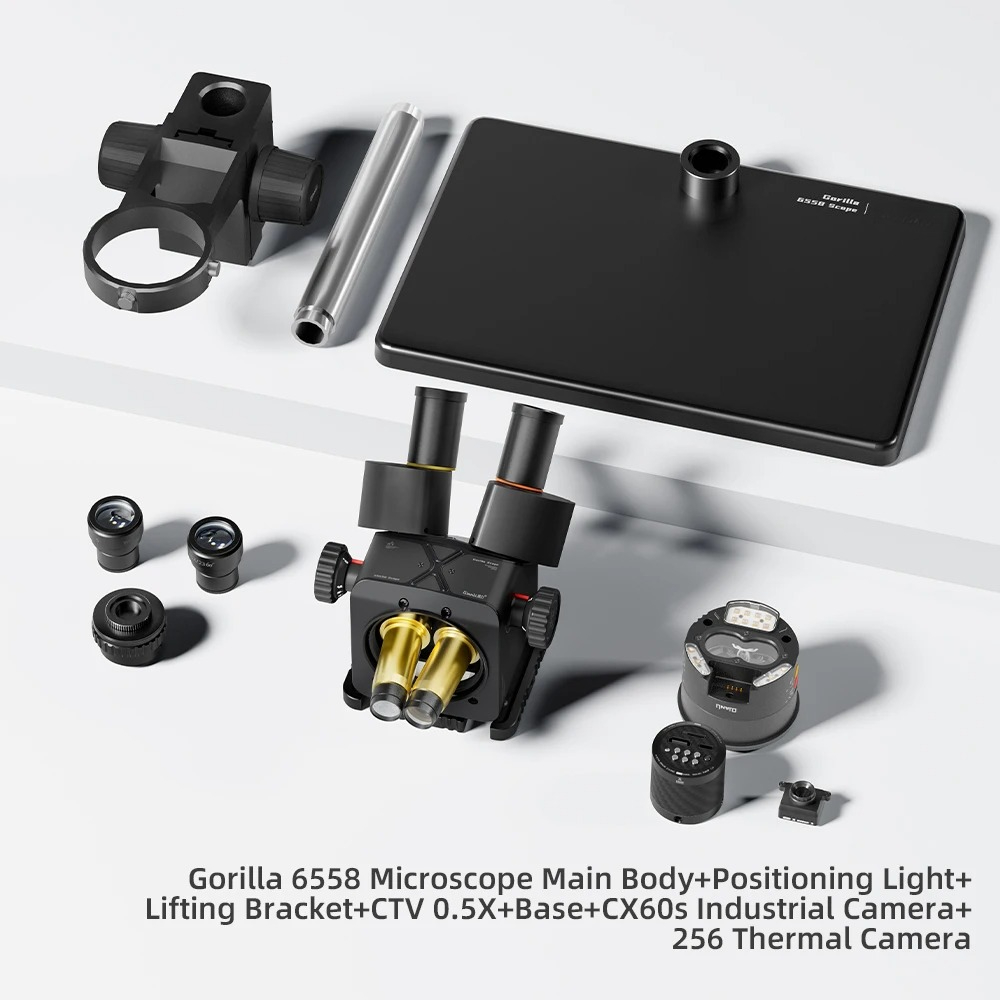 Electronics Repair In Usa - กล้องจุลทรรศน์สามตา Qianli 6558 Gorilla, ซูม 6.5X-58X,