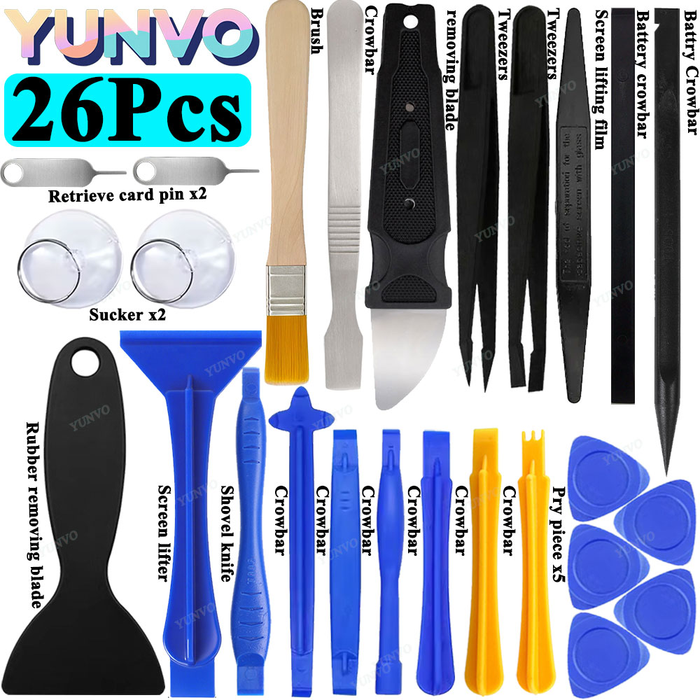 Phone Opening Tool - ชุดเครื่องมือเปิดหน้าจออเนกประสงค์, เครื่องมือถอดประกอบพลาสติกสำหรับ iPhone, โทรศัพท์มือถือ และซ่อมแซมแล็ปท็อป